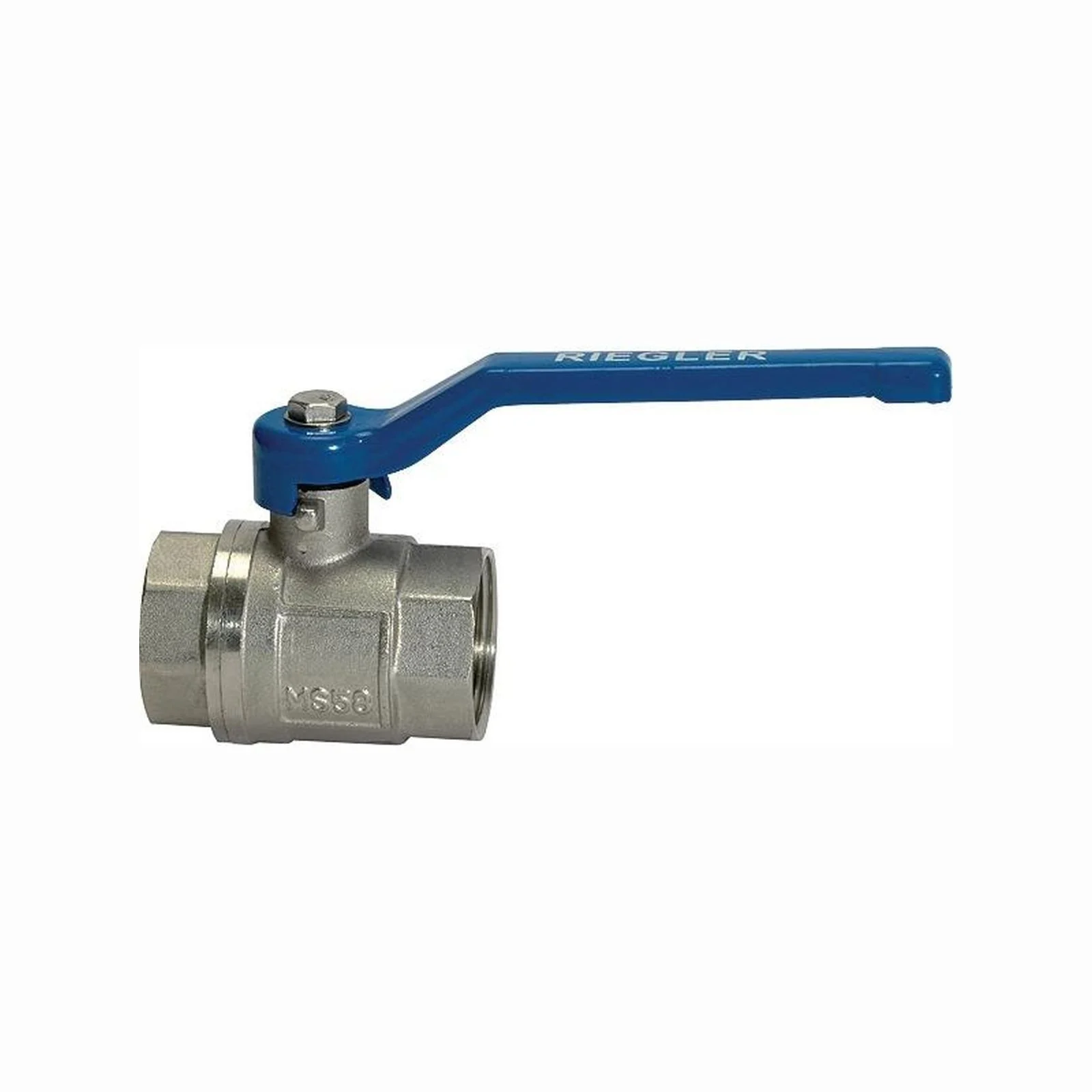 Riegler robinet à boisseau sphérique valve line à levier manuel bleu MS nickelé IG/IG G 1 1/4 - 115716