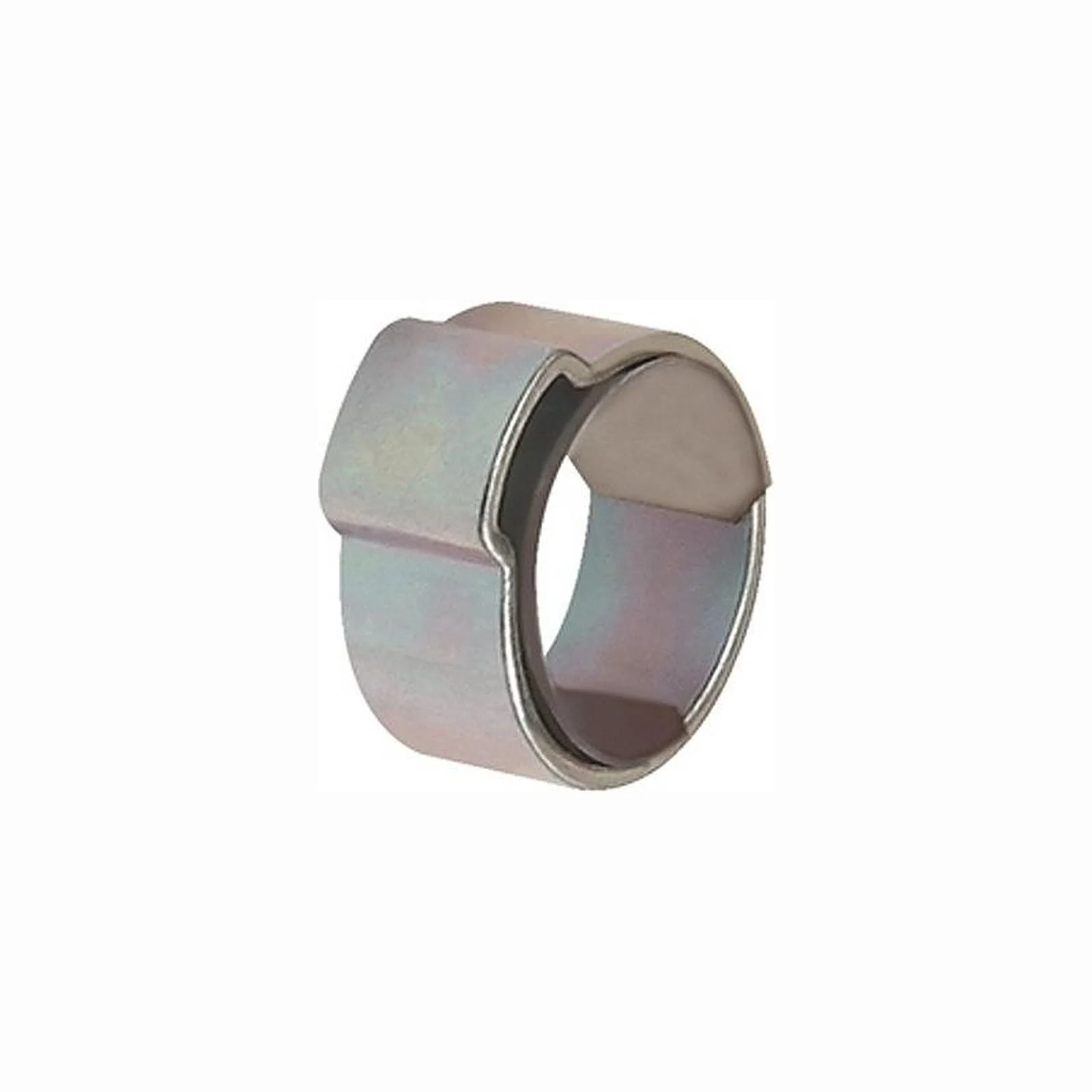 Collier de serrage 1-oreille OBO Bettermann 50x, acier zingué brillant (W1) avec bague de sertissage - plage de serrage 15 - 17,3 mm - 179421
