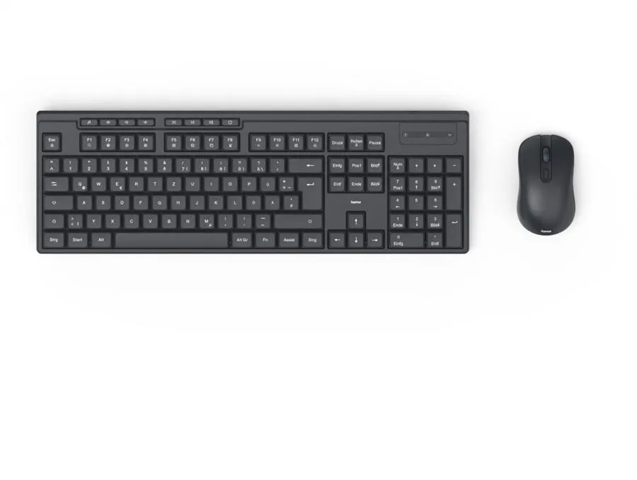 Set clavier-souris sans fil hama WKM-200 noir, 8 touches multimédia, AZERTY FR