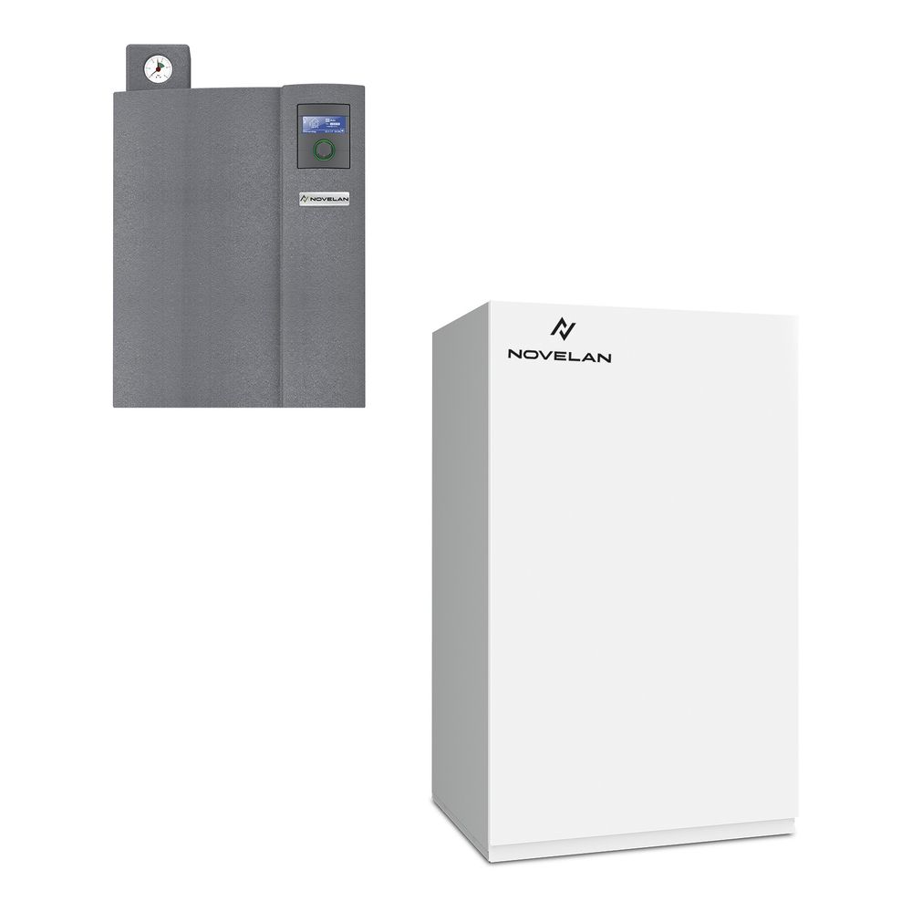 Pompe à chaleur air-eau Novelan LIV 8-HV 12, 2,6 kW à 6,4 kW à A2/W35, R410A, 400 V, incl. refroidissement, intérieur, régulée en fréquence