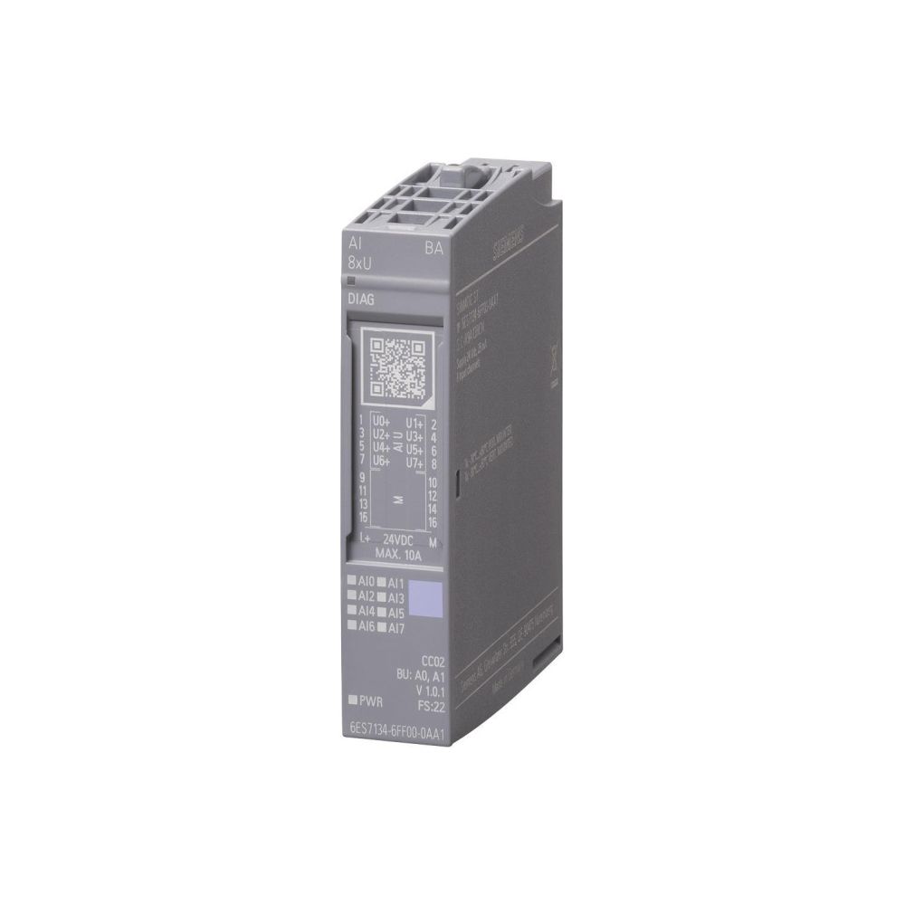 Module d'entrée analogique Siemens SIMATIC ET 200SP AI 8xU 16 bits 15x73x58 mm IP20 6ES7134-6FF00-0AA1
