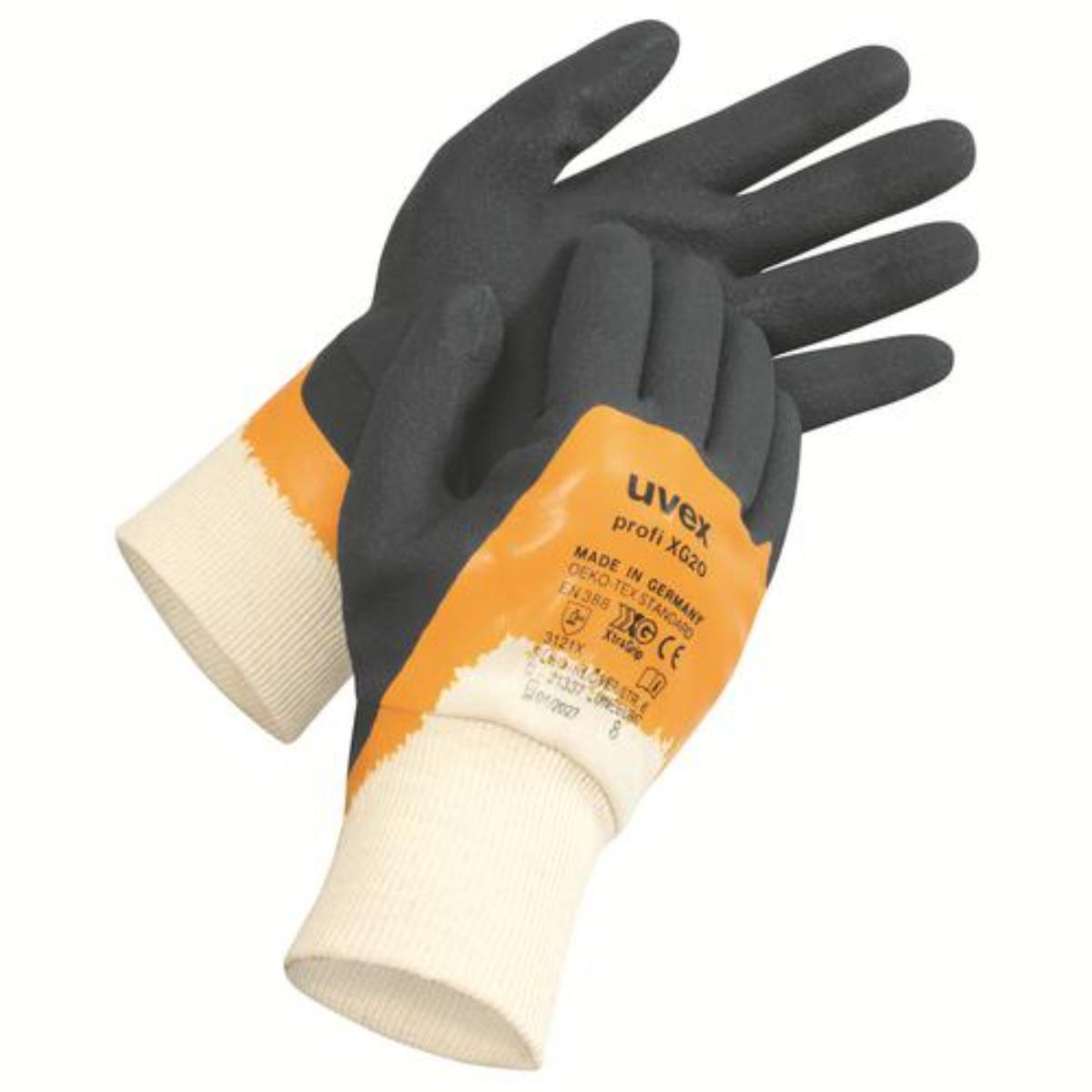 uvex Gant de montage profi ergo XG 20 avec revêtement Xtra Grip