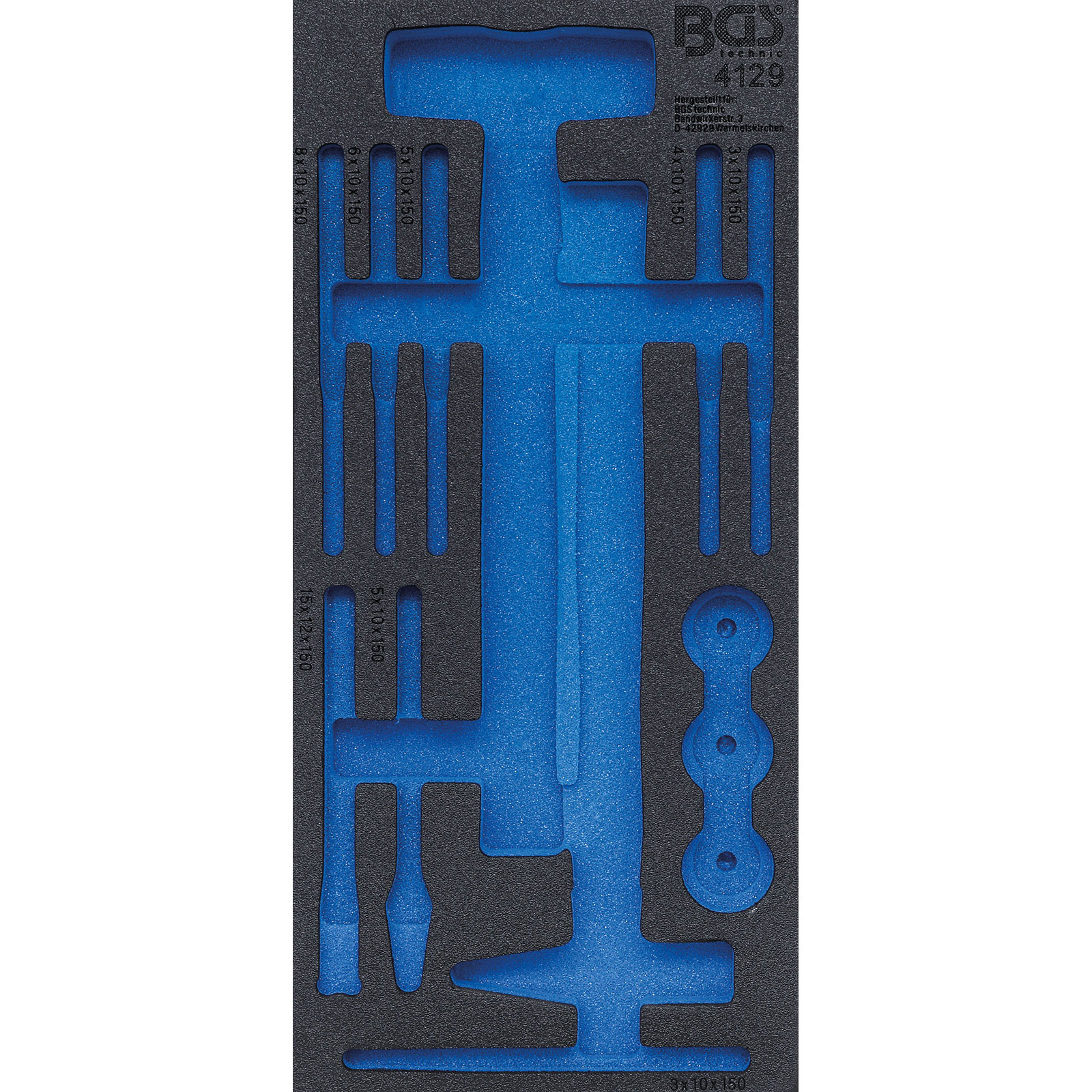 Insert pour chariot d'atelier BGS 1/3 vide pour réf. 4129 - 4129-1