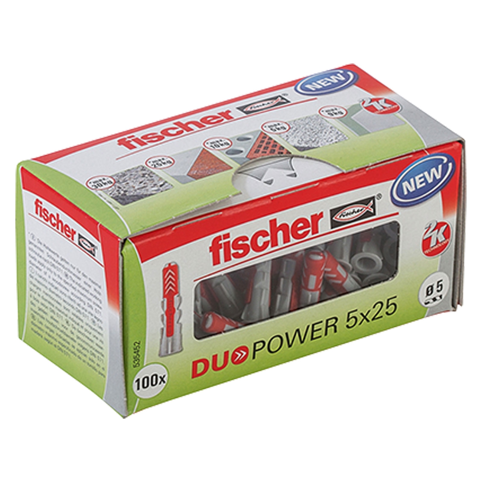 Fischer Cheville universelle DuoPower 5x25 — lot de 100 pièces