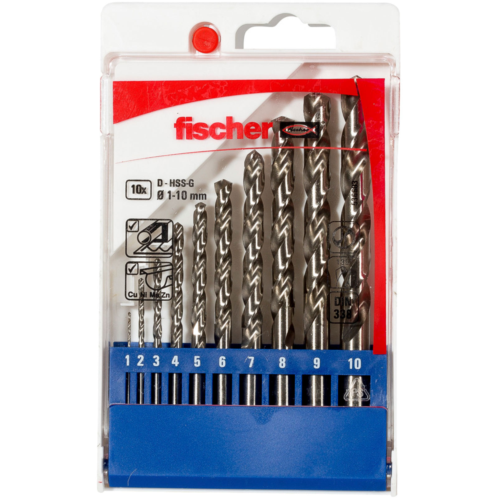 Fischer Set de forets métalliques D-HSS-G 1-10 mm (10)