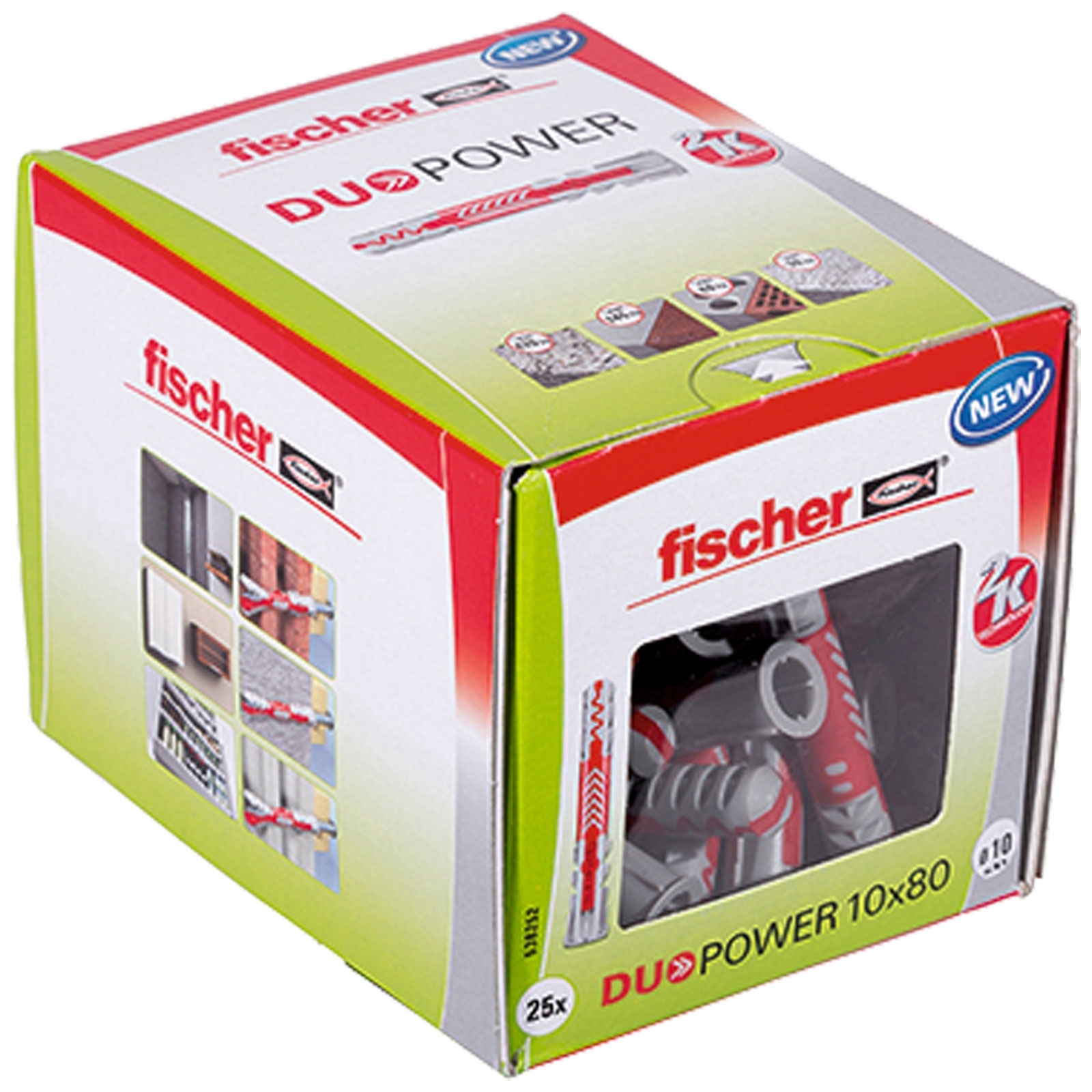 Fischer Cheville universelle DuoPower 10x80 — lot de 25 pièces