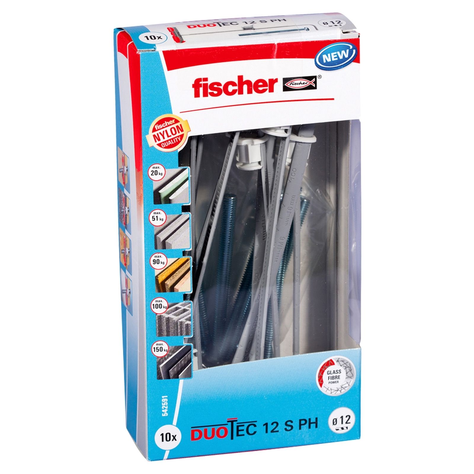 Fischer Cheville à bascule DuoTec 12 S PH M (10) - Nylon — lot de 10 pièces