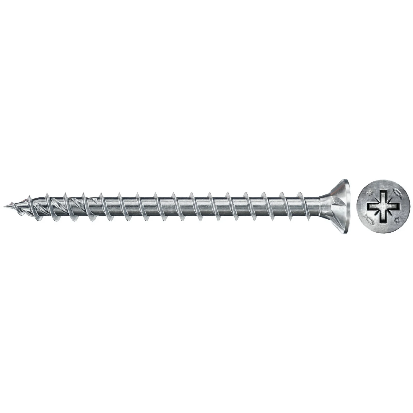 Fischer Power-Fast II FPF II CZF 4 x 30 mm BC tête fraisée PZ2 zinguée galvanisée bleue passivée - 670196 — lot de 300 pièces