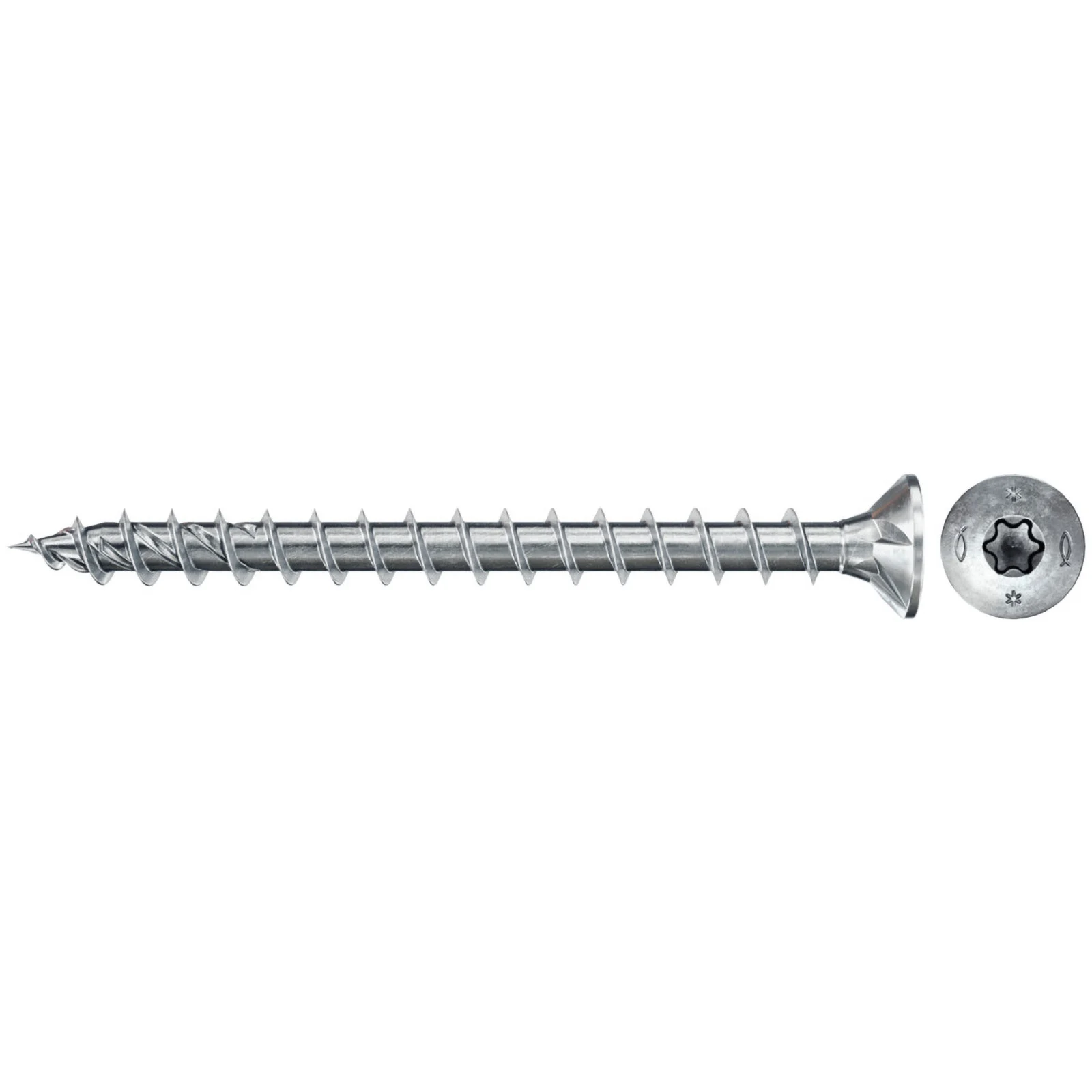Fischer 200x Power-Fast II FPF II CTF 4,5 x 40 mm BC Vis à tête fraisée avec empreinte étoile TX20, filetage total, galvanisée bleue passivée - 670260 — lot de 200 pièces