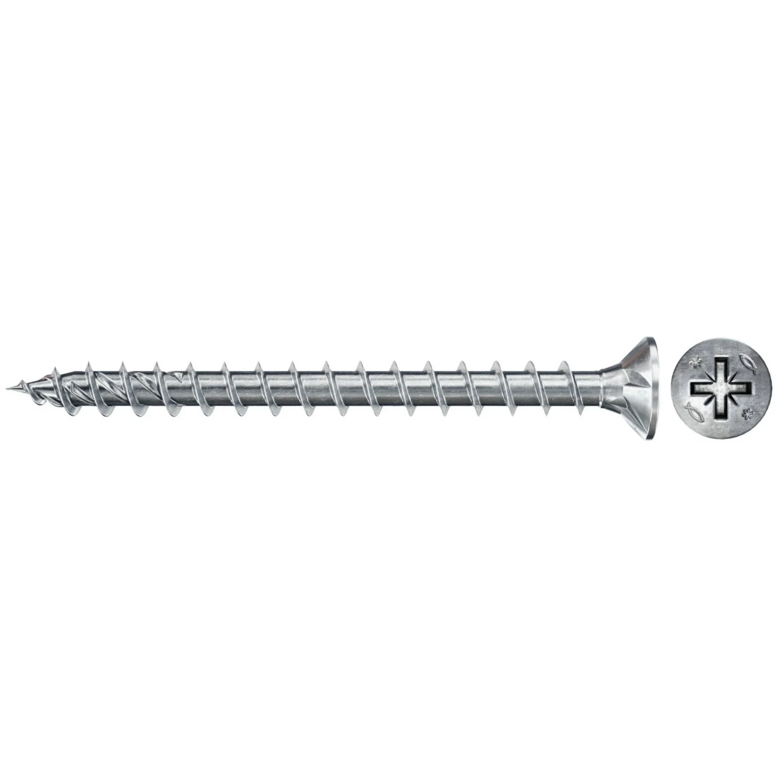 Vis à panneau de particules Fischer 6,0x35 PowerFast FPF II CZF BC, tête fraisée, fente cruciforme PZ, filetage total — lot de 200 pièces