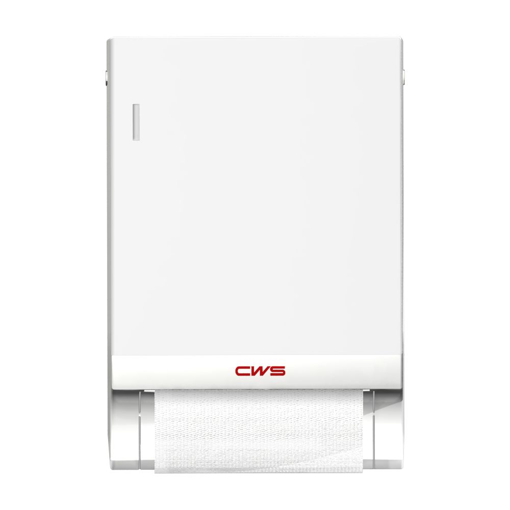 CWS Paradise Dry Slim Distributeur automatique de serviettes en tissu avec serrure, HxLxP 485x331,5x256,9 mm, blanc