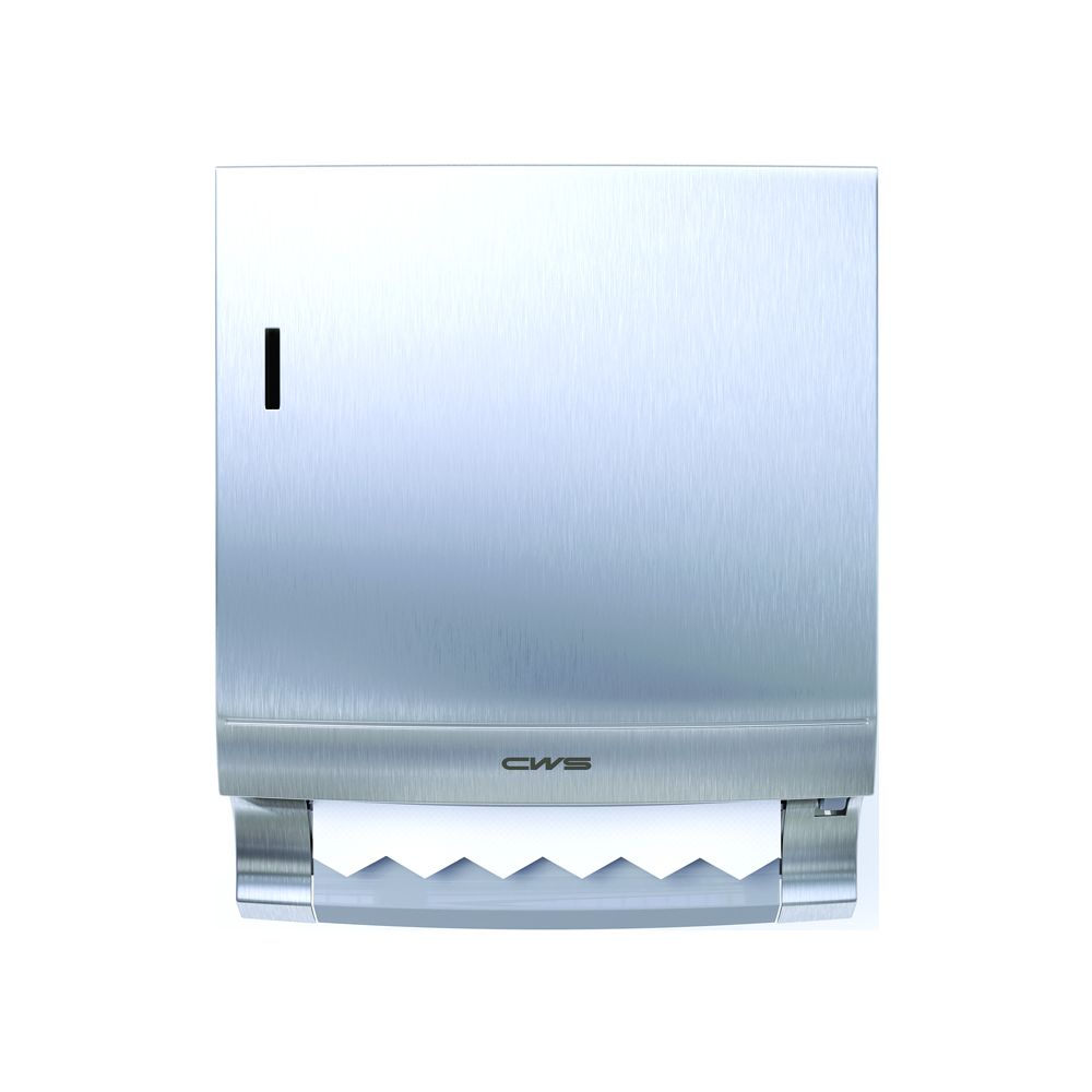 Distributeur de papier à rouleau sans contact CWS Paradise en acier inoxydable avec serrure