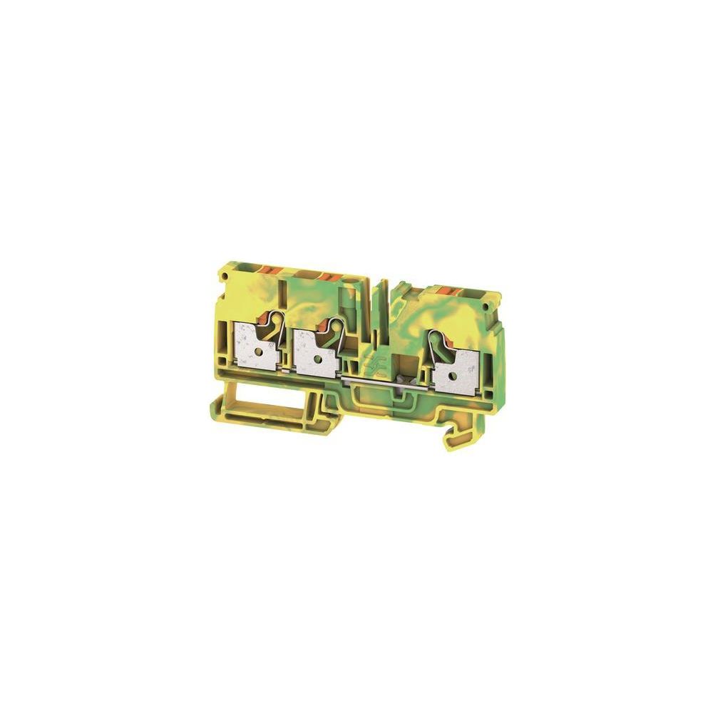 Borne de mise à la terre Weidmüller série A, A3C 6 PE, 3 connexions, 6 mm², thermoplastique, vert/jaune