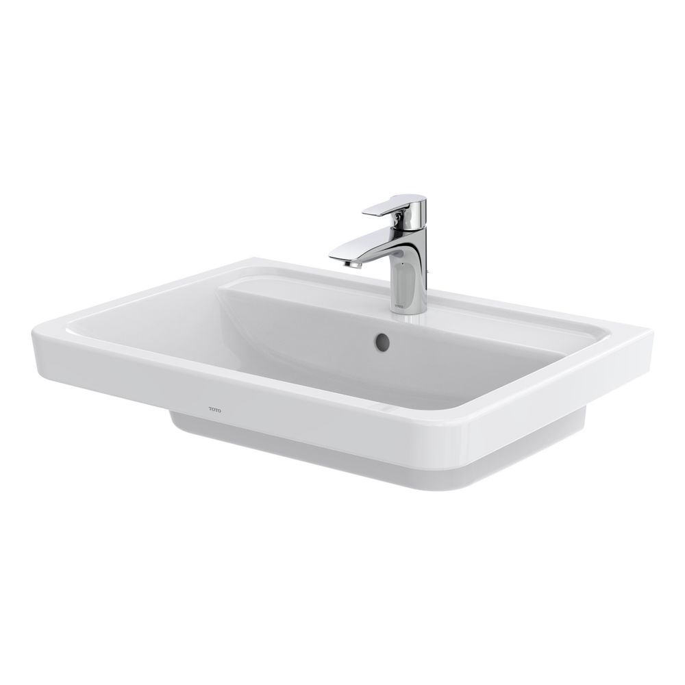 Lavabo mural TOTO CF, largeur 654 mm, fixation murale, avec trou de robinet et trop-plein, céramique Cefiontect, blanc, LW136Y