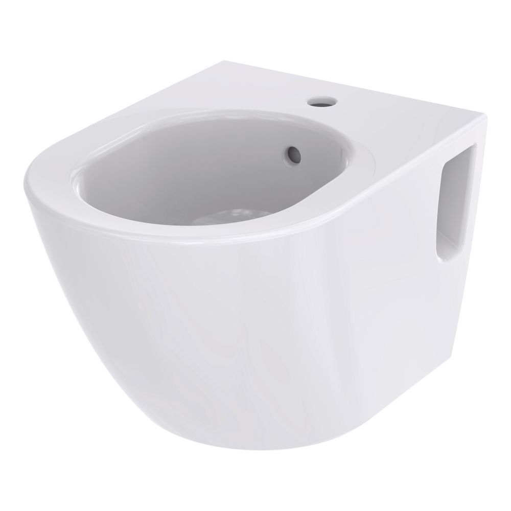 Bidet TOTO NC mural à montage avant avec trou de robinet central et trop-plein, céramique Cefiontect, blanc