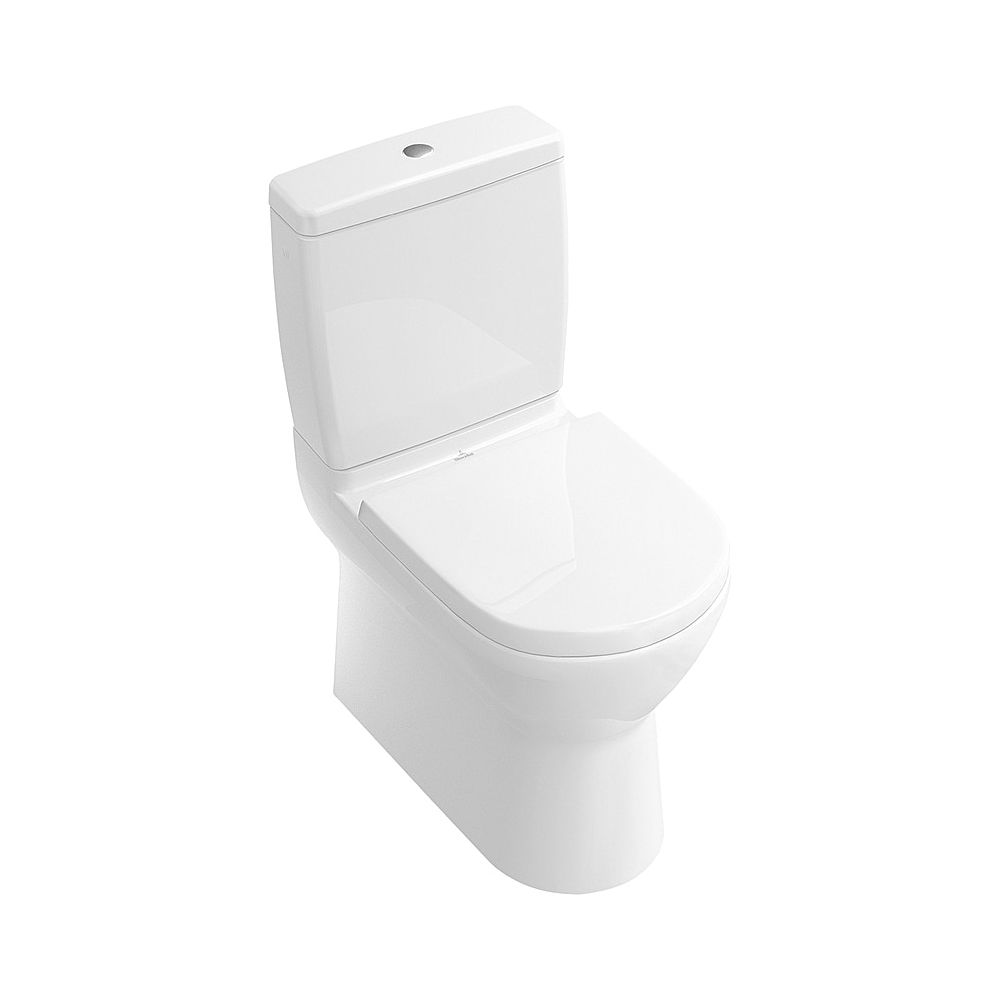 Villeroy & Boch Tiefspül-WC-Kombi O.novo 360x640x400mm Oval sur pied Sortie horizontale Blanc Alpin CeramicPlus