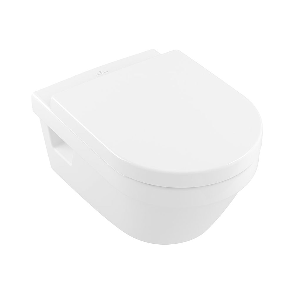 Villeroy & Boch WC suspendu Architectura 370x530x325mm ovale sortie horizontale chasse directe, blanc Alpin CeramicPlus