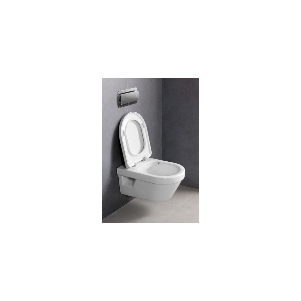 WC suspendu à chasse profonde Architectura Villeroy & Boch, pack combiné WC et abattant blanc