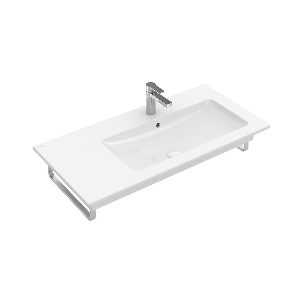 Villeroy & Boch Lavabo encastré Venticello 1000x500mm rectangulaire Position du bac à droite, 1 trou de robinetterie avec trop-plein Blanc Alpin