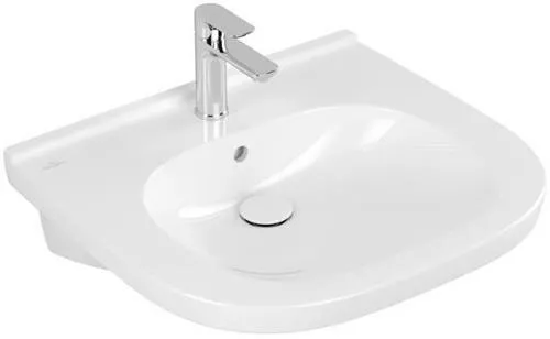 Villeroy & Boch Lavabo ViCare 600x550mm ovale 1 trou de robinetterie avec trop-plein Blanc Alpin CeramicPlus