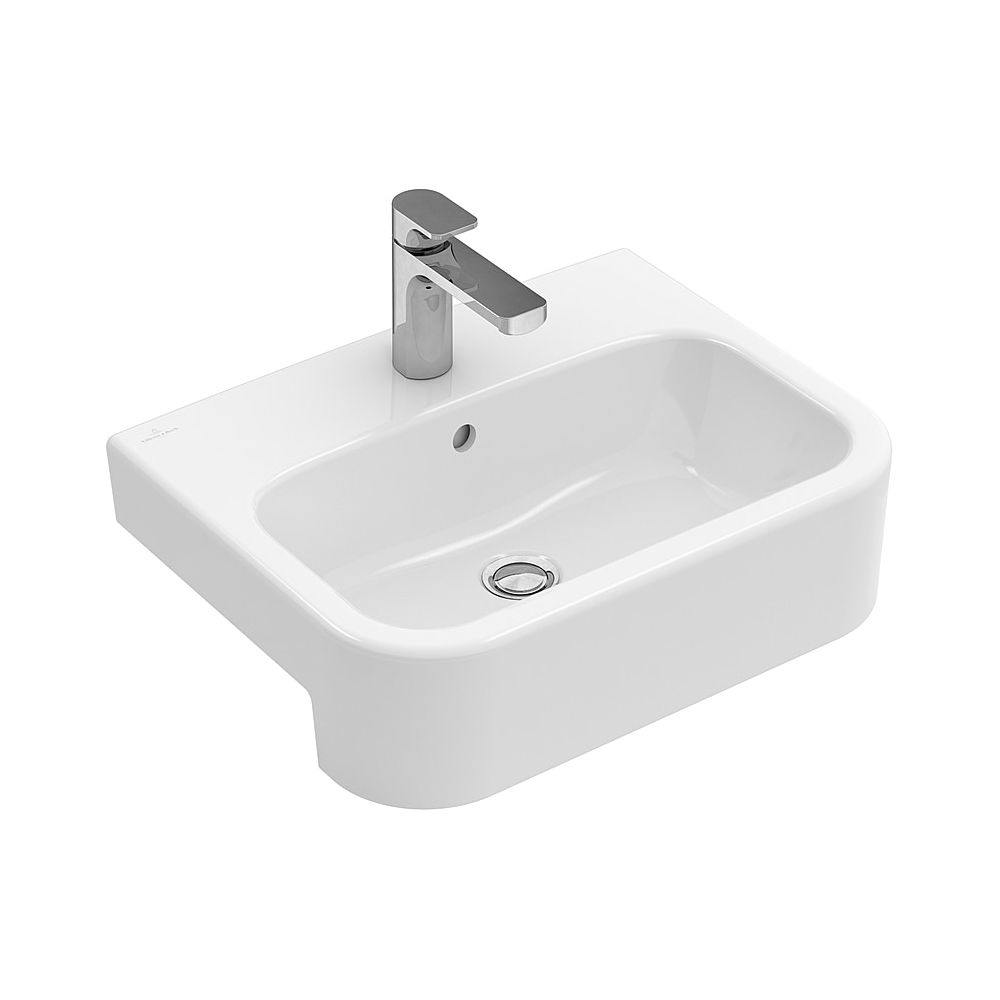 Lavabo à poser Villeroy & Boch Architectura 550x430 mm rectangulaire 1 trou sans trop-plein blanc alpin CeramicPlus