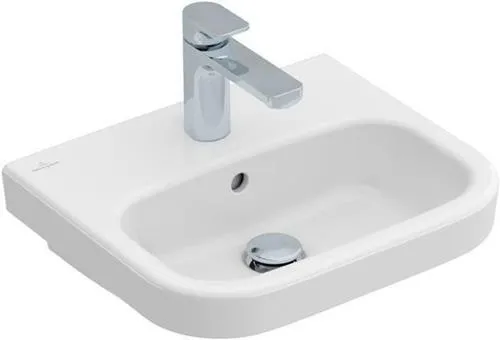 Lavabo Villeroy & Boch Architectura 450x380mm rectangulaire 1 trou de robinetterie avec trop-plein Blanc Alpin CeramicPlus
