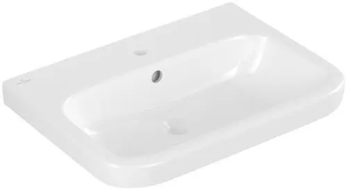 Lavabo Villeroy & Boch Architectura 650x470mm rectangulaire 1 trou de robinetterie avec trop-plein poncé Blanc Alpin CeramicPlus