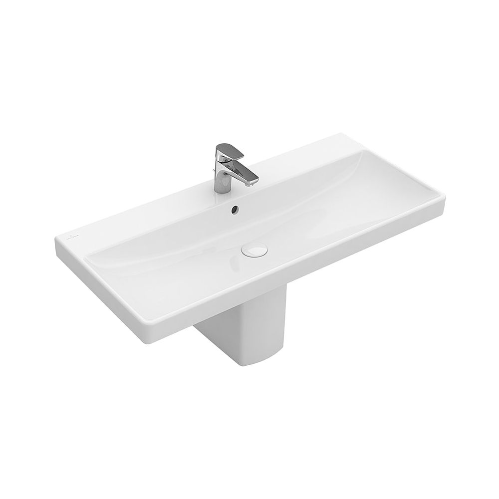 Villeroy & Boch Lavabo meuble Avento 800x470 mm Rectangulaire 1 trou de robinet avec trop-plein Blanc Alpin