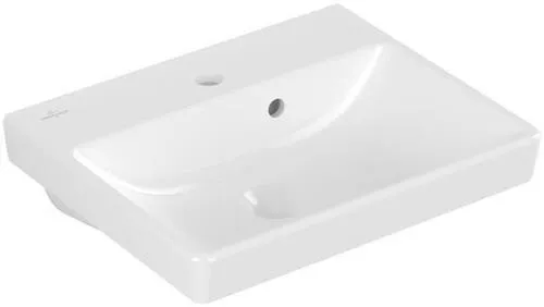 Lavabo Villeroy & Boch Avento 450x370mm rectangulaire 1 trou de robinetterie avec trop-plein blanc alpin
