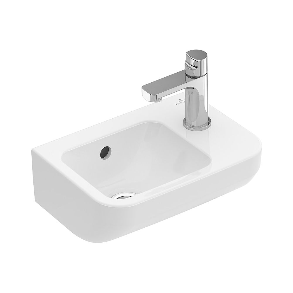 Lavabo Architectura 360x260mm rectangulaire 1 trou de robinetterie à droite, sans trop-plein Blanc Alpin - Villeroy & Boch