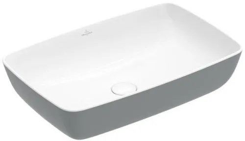 Lavabo sur colonne Villeroy & Boch Artis 580x385mm rectangulaire sans trop-plein French Linen