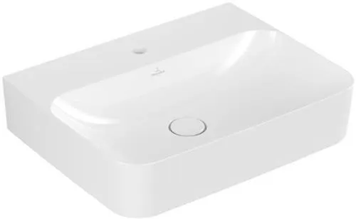 Lavabo Villeroy & Boch Finion 600x470mm rectangulaire 1 trou de robinetterie sans trop-plein Blanc Alpin CeramicPlus