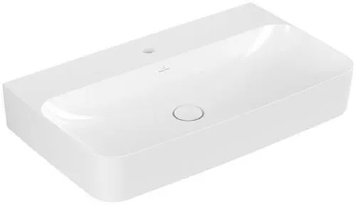 Villeroy & Boch Lavabo Finion 800x470mm Rectangulaire 1 trou de robinetterie sans trop-plein Blanc Alpin CeramicPlus