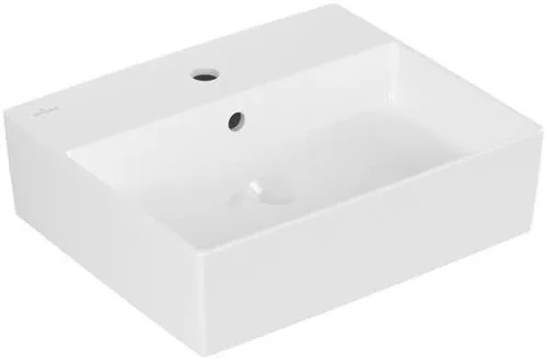 Lavabo à poser Villeroy & Boch Memento 2.0 498x420mm rectangulaire 1 trou de robinetterie avec trop-plein Blanc Alpin