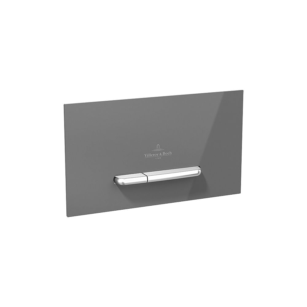 Villeroy & Boch Plaque de commande WC ViConnect 260x66x150 mm Double chasse d'eau Verre brillant gris