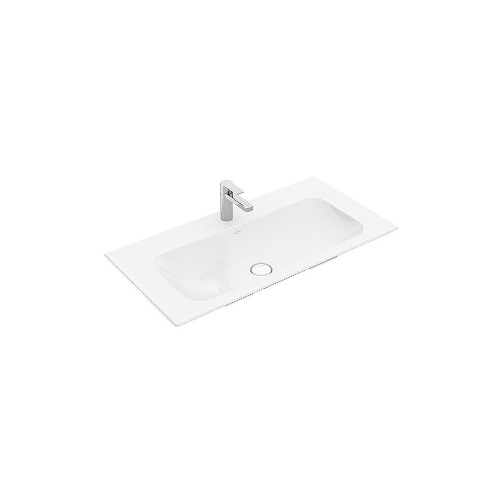 Meuble-lavabo Villeroy & Boch Finion 1000x500 mm rectangulaire 1 trou de robinet sans trop-plein blanc Alpin CeramicPlus