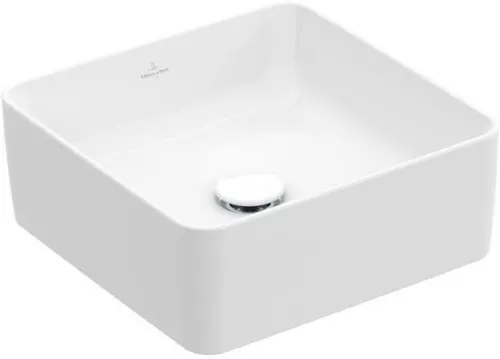 Villeroy & Boch Lavabo sur colonne Collaro 380x380mm carré sans trop-plein Blanc Alpin