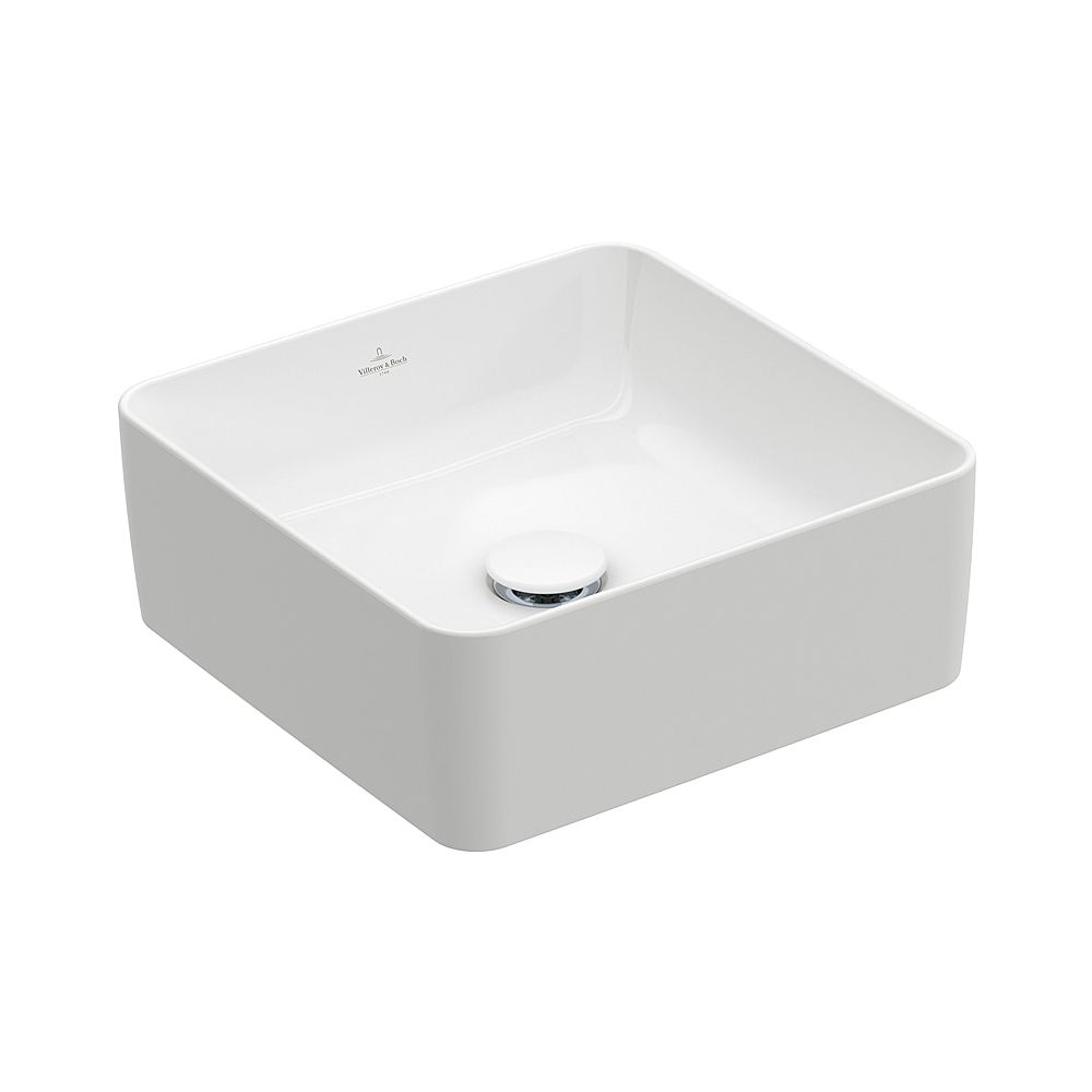 Villeroy & Boch Lavabo d'angle Collaro 380x380mm carré sans trop-plein Blanc Alpin CeramicPlus