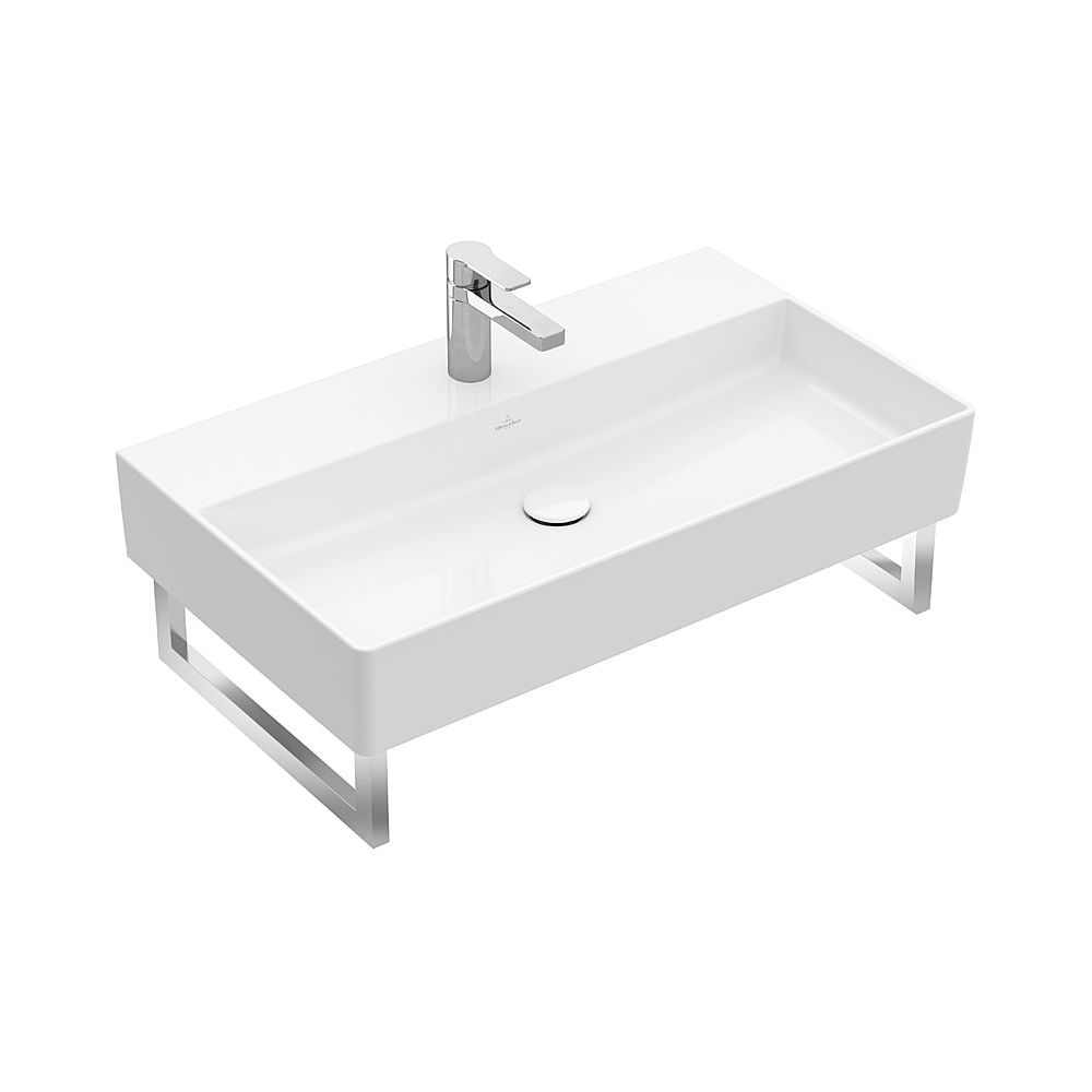 Lavabo Villeroy & Boch Memento 2.0 800x470mm rectangulaire 1 trou de robinetterie sans trop-plein Blanc Alpin CeramicPlus
