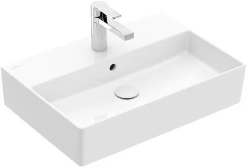 Lavabo Villeroy & Boch Memento 2.0 600x420mm rectangulaire 1 trou de robinetterie avec trop-plein Blanc Alpin