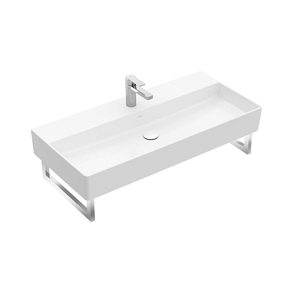 Lavabo Villeroy & Boch Memento 2.0 1000x470mm rectangulaire 1 trou de robinetterie sans trop-plein Blanc Alpin CeramicPlus