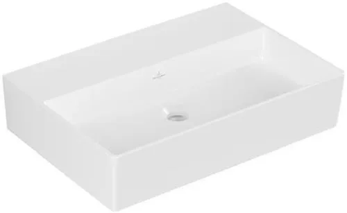 Lavabo Villeroy & Boch Memento 2.0 600x420mm rectangulaire sans trop-plein sous-face poncée Blanc Alpin CeramicPlus