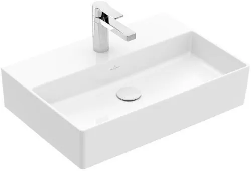 Villeroy & Boch Lavabo Memento 2.0 600x420mm rectangulaire 1 trou de robinetterie sans trop-plein poli Blanc Alpin