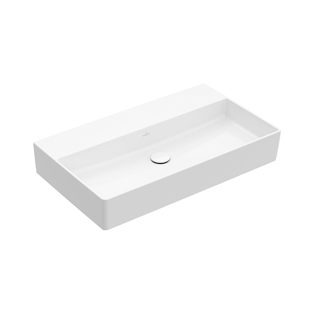 Villeroy & Boch Memento 2.0 lavabo 800x470mm rectangulaire sans trop-plein poncé blanc Alpin CeramicPlus