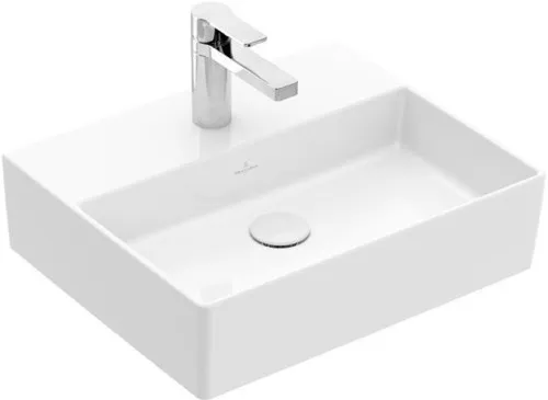 Lavabo Villeroy & Boch Memento 2.0 500x420mm rectangulaire 1 trou de robinetterie sans trop-plein poli Blanc Alpin