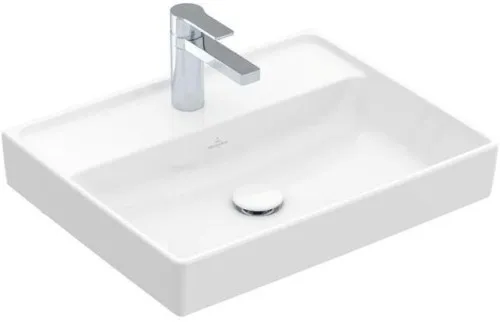 Villeroy & Boch Lavabo Collaro 550x440mm rectangulaire 1 trou de robinetterie sans trop-plein Blanc Alpin