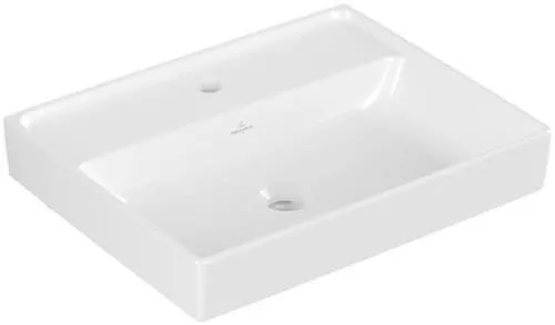 Lavabo Villeroy & Boch Collaro 550x440mm rectangulaire 1 trou de robinet sans trop-plein Blanc Alpin CeramicPlus