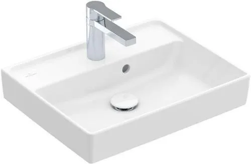Petit lavabo Villeroy & Boch Collaro 500x400mm rectangulaire 1 trou de robinetterie avec trop-plein Blanc Alpin CeramicPlus