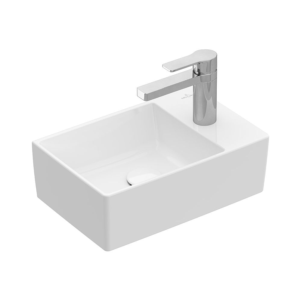 Lavabo Villeroy & Boch Memento 2.0 400x260mm rectangulaire 1 trou de robinetterie sans trop-plein poncé Blanc Alpin
