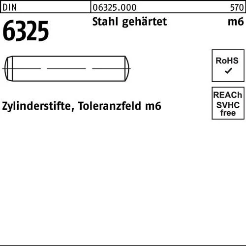 Goupille cylindrique DIN 6325 8 m6 x 32 acier trempé tolérance m6 100 pièces — lot de 100 pièces